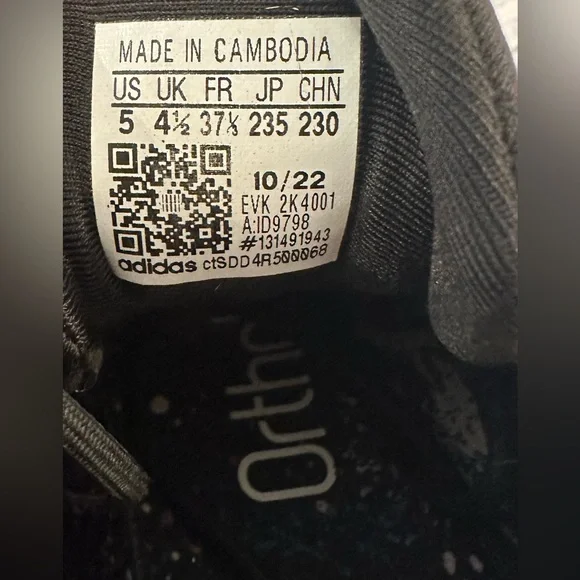 Adidas Ozelia J Ortholite Sneakers Core Black Lucid Blue Colorway Women’s Size 5 - Picture 6 of 6